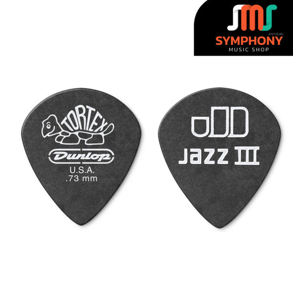 ปิ๊ก Jim Dunlop Tortex Pitch Black Jazz III Guitar Pick 482R