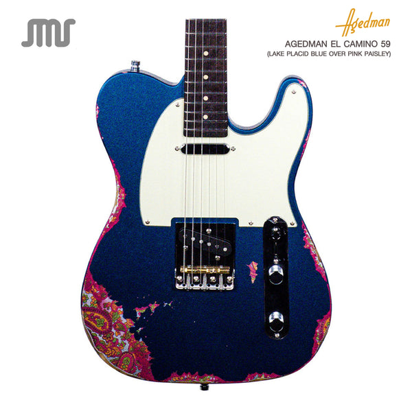 Agedman EL Camino 59 (Lake Placid Blue Over Pink Paisley) กีต้าร์ไฟฟ้า