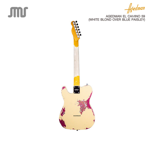 Agedman EL Camino 59 (White Blond Over Blue Paisley) กีต้าร์ไฟฟ้า