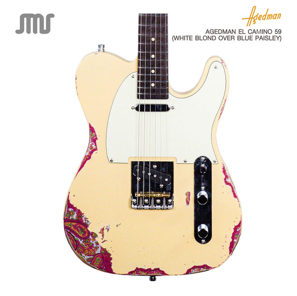 Agedman EL Camino 59 (White Blond Over Blue Paisley) กีต้าร์ไฟฟ้า
