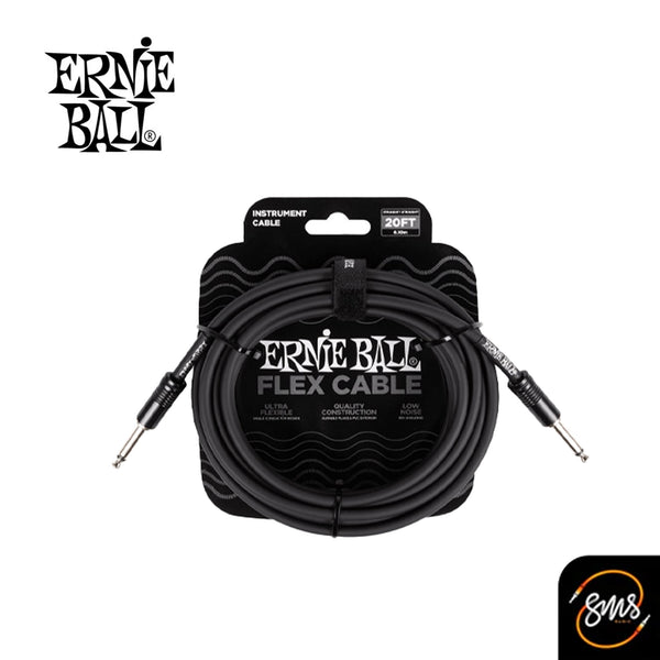 สายแจ๊คกีต้าร์ Ernie Ball หัวตรง/ตรง สีดำ