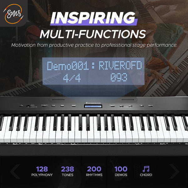 เปียโนไฟฟ้า Starfavor SP-20 88 Key Hammer Action Digital Piano with Stand