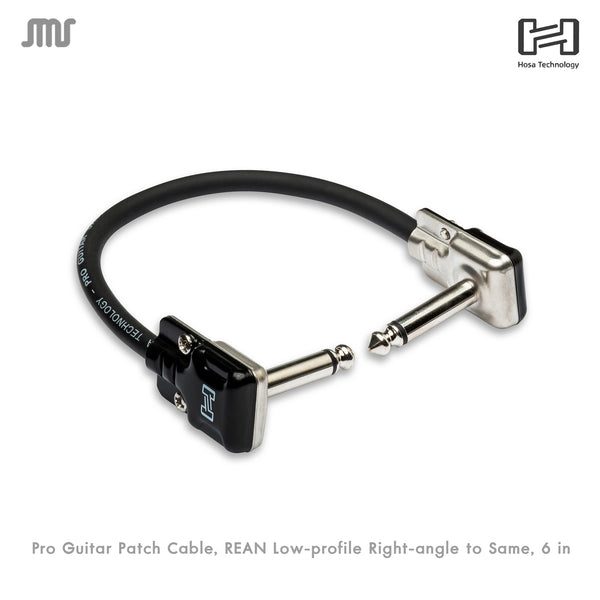 Hosa HGFP-000.5 Pro Guitar Patch Cable, REAN Low-profile Right-angle สายพ่วงเอฟเฟค