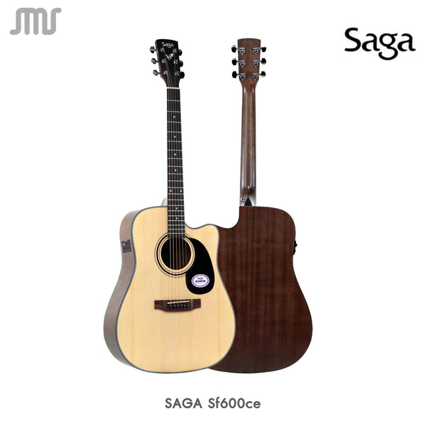 กีตาร์โปร่งไฟฟ้า SAGA รุ่น SF600CE พร้อมกระเป๋า
