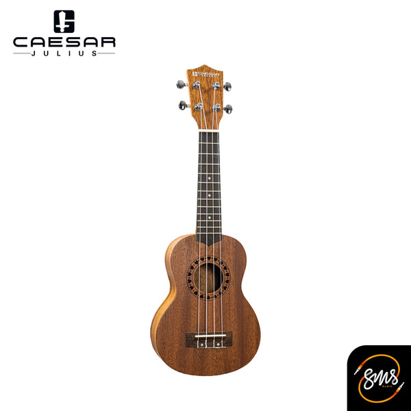 Caesar UKULELE อูคูโซพราโน่ ลายไม้ มีลายหัวใจรอบซาวโฮล รุ่น U-21A + แถมฟรีกระเป๋า