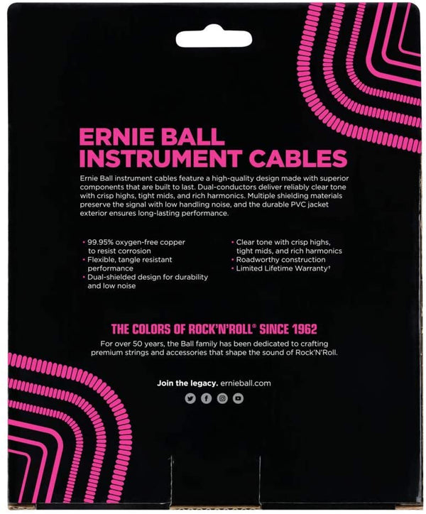 สายสัญญาณ ERNIE BALL รุ่น P06044 (30ฟุต) สีดำ (หัวตรง-หัวตรง)