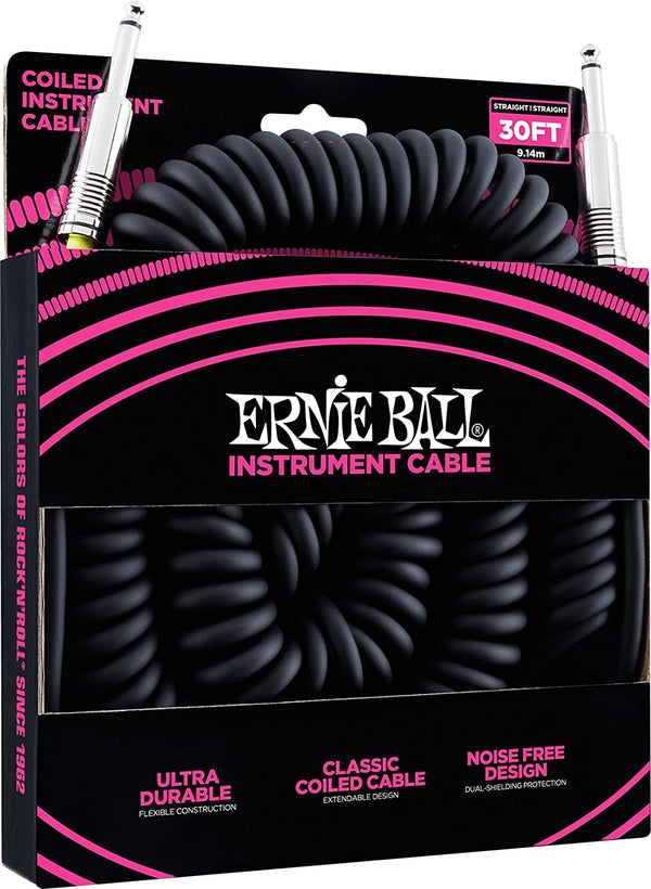 สายสัญญาณ ERNIE BALL รุ่น P06044 (30ฟุต) สีดำ (หัวตรง-หัวตรง)