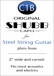 Shubb Original Capo for Steel String Guitar Brass - C1b