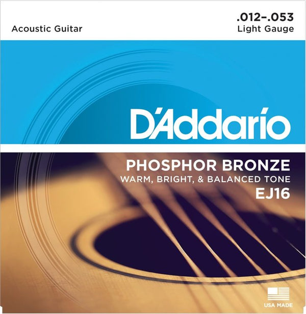 สายกีต้าร์โปร่ง D'Addario EJ16 (เบอร์12)
