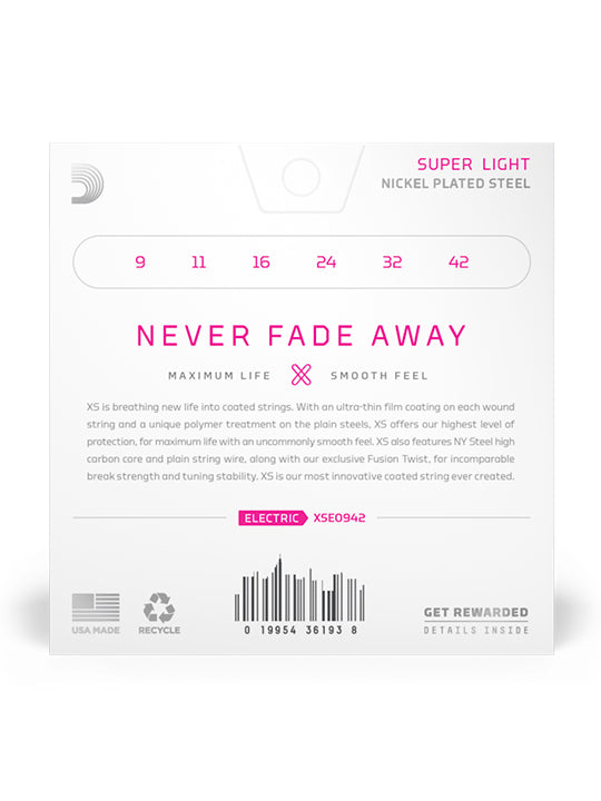 สายกีต้าร์ไฟฟ้า D’Addario XSE 9-42 Nickel Coated Super Light