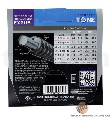 สายกีต้าร์ไฟฟ้า D’Addario EXP115