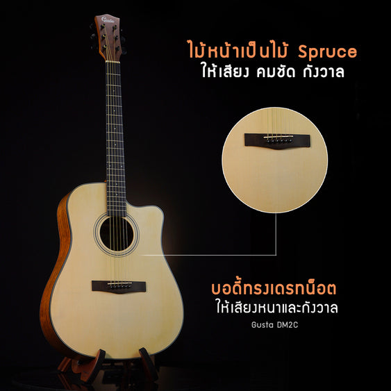 Gusta กีต้าร์โปร่ง รุ่น DM2C