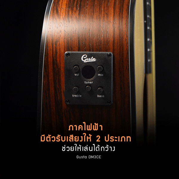 Gusta กีต้าร์โปร่งไฟฟ้า รุ่น DM3CE II