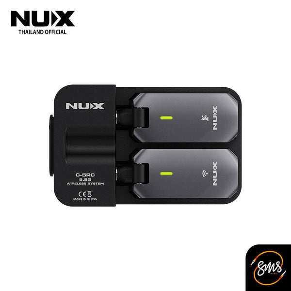 NUX ไวเลสกีต้าร์ รุ่น C-5RC Wireless Guitar System ( 5.8Ghz ใช้งานได้ไกล 30 เมตร พร้อมกล่องชาร์จไฟ )