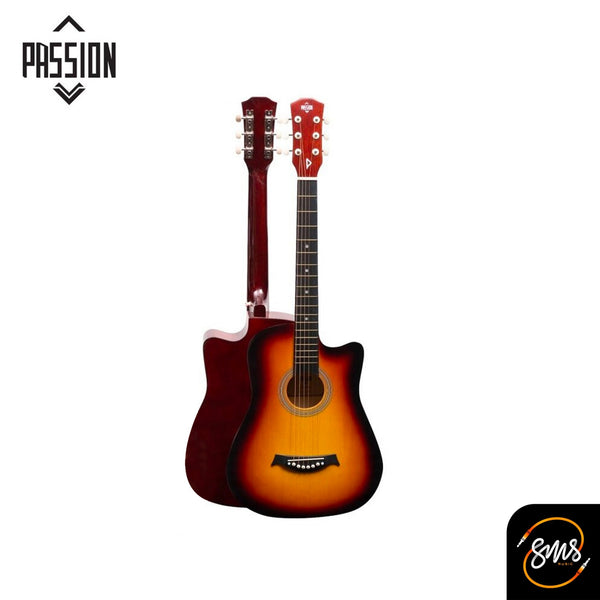 Passion กีต้าร์โปร่ง รุ่นBeginner PS-38R ขนาด 38 นิ้ว แถมฟรีเหล็กขันคอ
