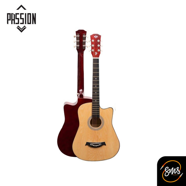 Passion กีต้าร์โปร่ง รุ่นBeginner PS-38R ขนาด 38 นิ้ว แถมฟรีเหล็กขันคอ