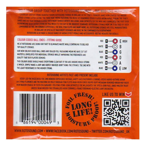 สายกีต้าร์ไฟฟ้า Rotosound Electric Guitar Strings รุ่น RH9 เบอร์ .009-.046 (แถมสาย 1)