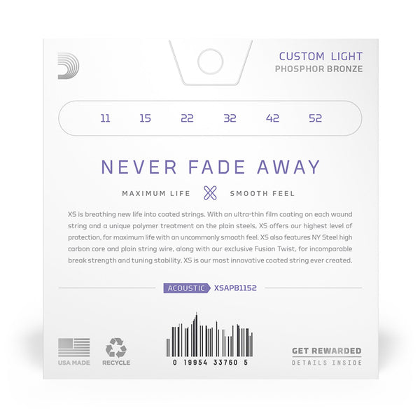 สายกีต้าร์โปร่ง D'Addario 11/52 รุ่น Custom Light Phosphor Bronze