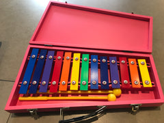 ไซโลโฟนไม้สีสันสดใส พร้อมกล่องไม้