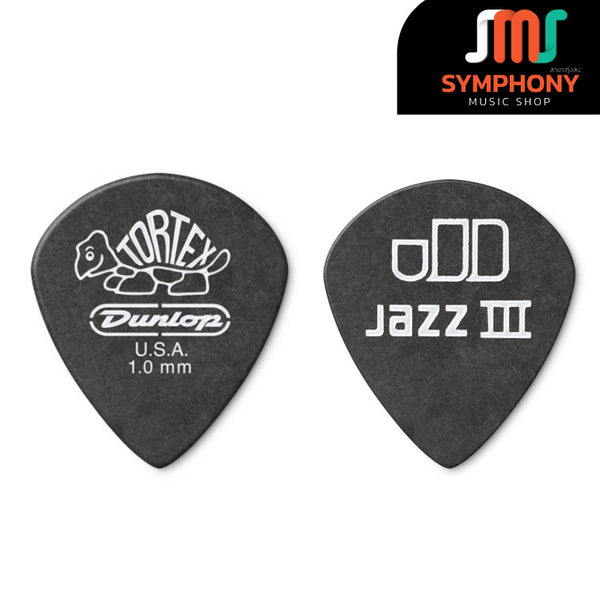 ปิ๊ก Jim Dunlop Tortex Pitch Black Jazz III Guitar Pick 482R