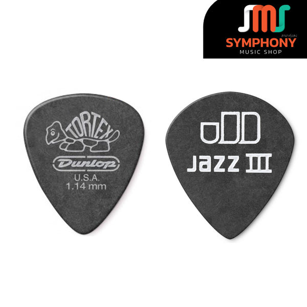 ปิ๊ก Jim Dunlop Tortex Pitch Black Jazz III Guitar Pick 482R