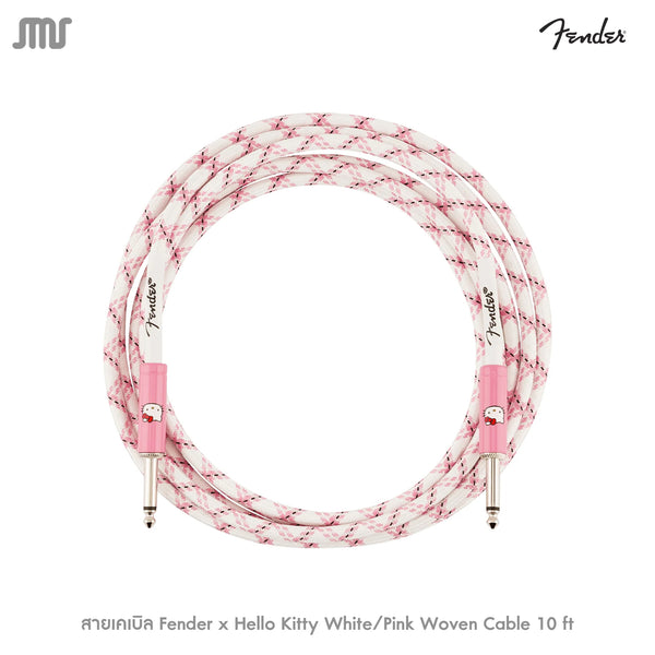 สายเคเบิล Fender x Hello Kitty White/Pink Woven Cable 10 ft