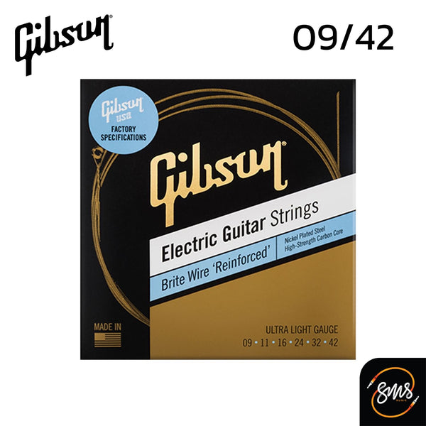 สายกีต้าร์ไฟฟ้า Gibson 09/42 Brite Wire ‘Reinforced’ Electric Guitar Strings