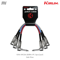 KIRLIN IWC3A-203PN 15cm สายแจ็ค เบส กีต้า ไฟฟ้า 6.35 TS เคเบิ้ล เครื่องเสียง Amp Guitar Jack Cable