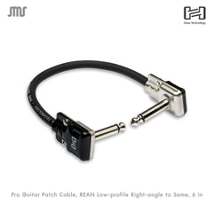 Hosa HGFP-000.5 Pro Guitar Patch Cable, REAN Low-profile Right-angle สายพ่วงเอฟเฟค