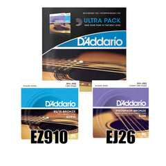 สายกีต้าร์โปร่ง D’Addario Ultra Pack EZ910 + EJ26 ( 2 ชุดใน 1 แพ็ค )