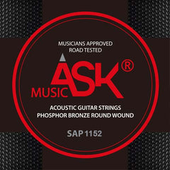 สายกีต้าร์โปร่ง ASK Phosphor Bronze (สีทองเเดง)