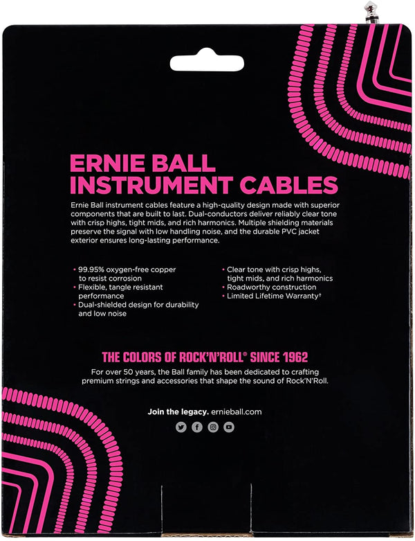 สายสัญญาณ ERNIE BALL รุ่น P06045 (30ฟุต) สีขาว (หัวตรง-หัวงอ)