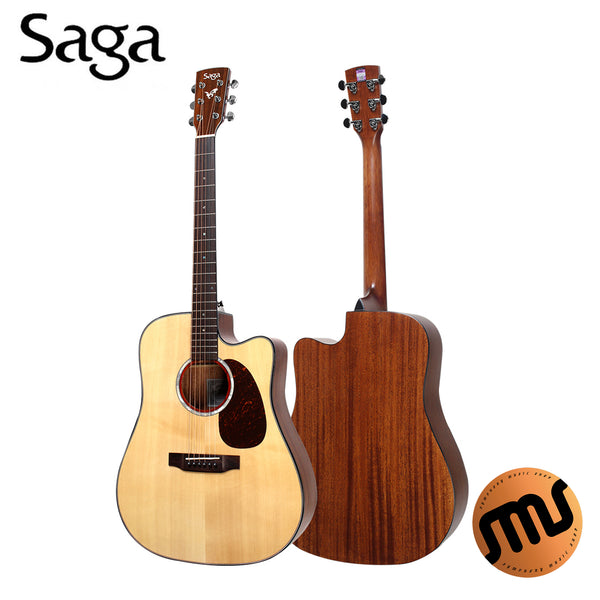 Saga Acoustic Guitar กีต้าร์โปร่ง รุ่น DS10C Solid Top (ไม้หน้าแท้)