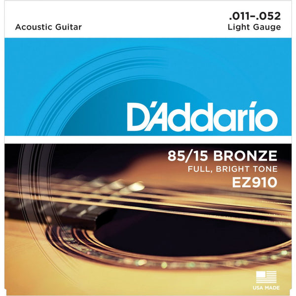 สายกีต้าร์โปร่ง D’Addario EZ910 Light .011-.052