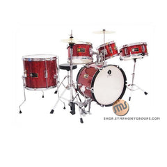 กลองชุดเด็ก G-Force 5 ใบ ขอบโครเมียม เกร็ดแดง