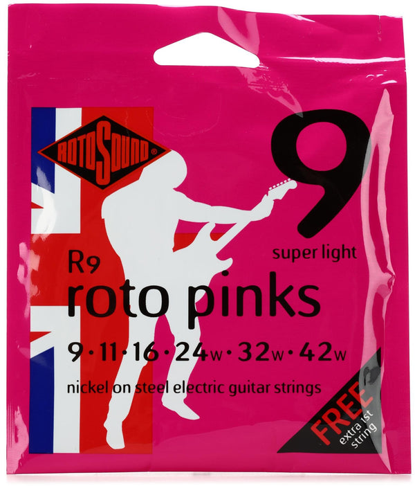 สายกีต้าร์ไฟฟ้า Rotosound Electric Guitar Strings  รุ่น R9 เบอร์ .009-.042 (แถมสาย 1)