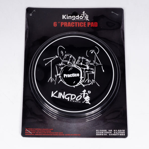 Kingdo แผ่นซ้อมกลอง practice pad 6" ลายกลองชุด