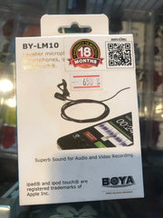 ไมค์ Boya BY-LM10 ไมโครโฟนหนีบปกเสื้อสำหรับโทรศัพท์ Smartphone